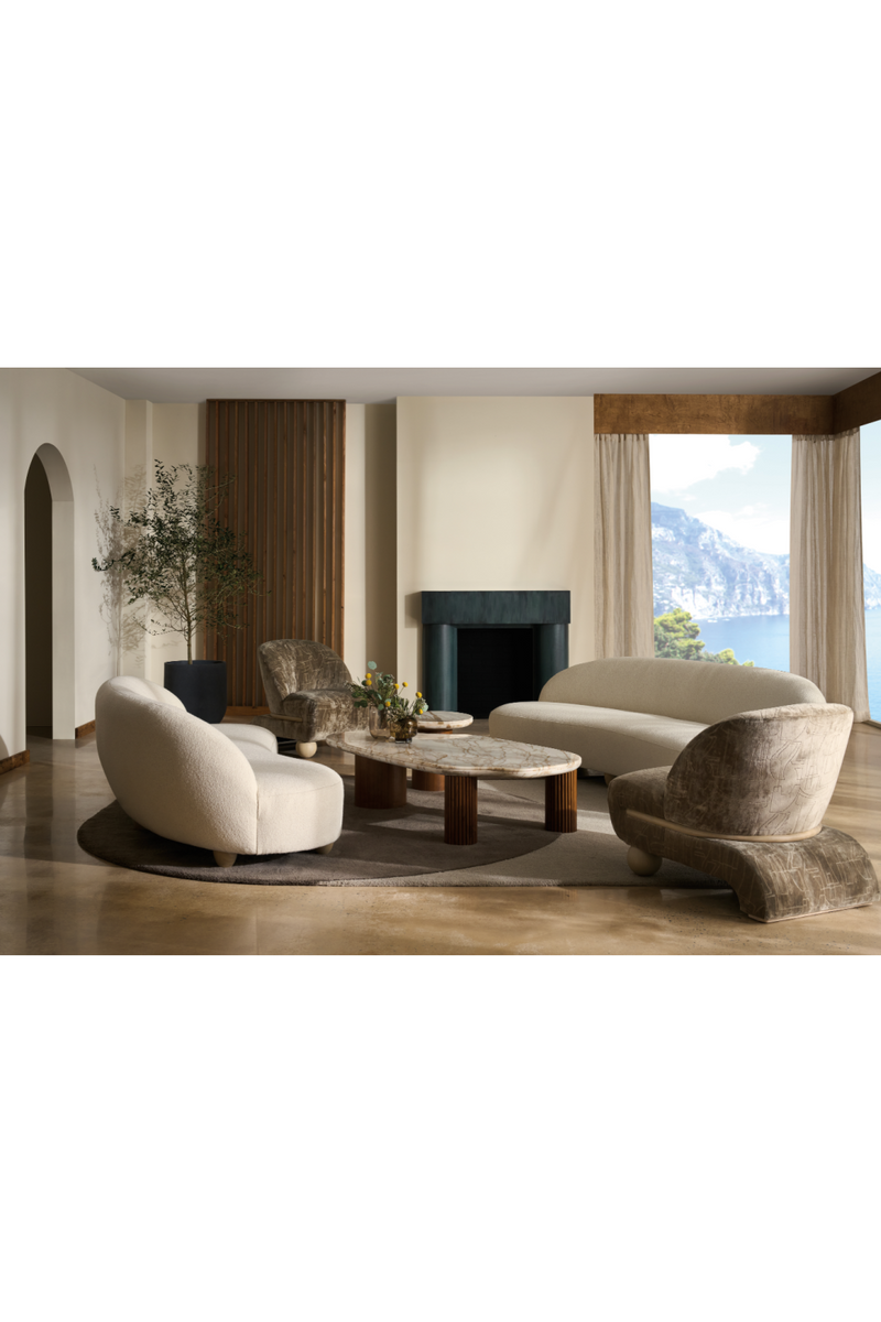 Bouclé Serpentine Sofa | Caracole Tulum | Meubleluxe.fr