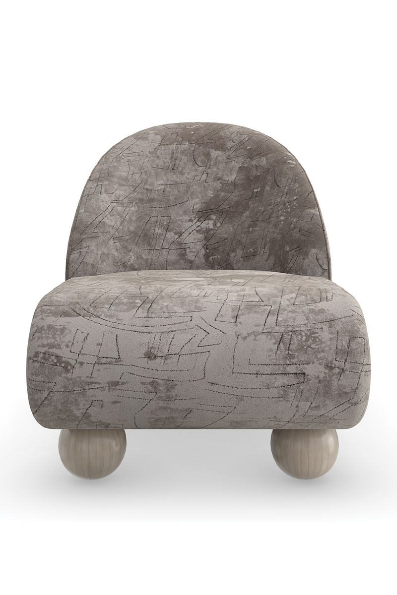 Chaise d’appoint en velours avec pieds en boule | Caracole Bora Bora | OROA.fr