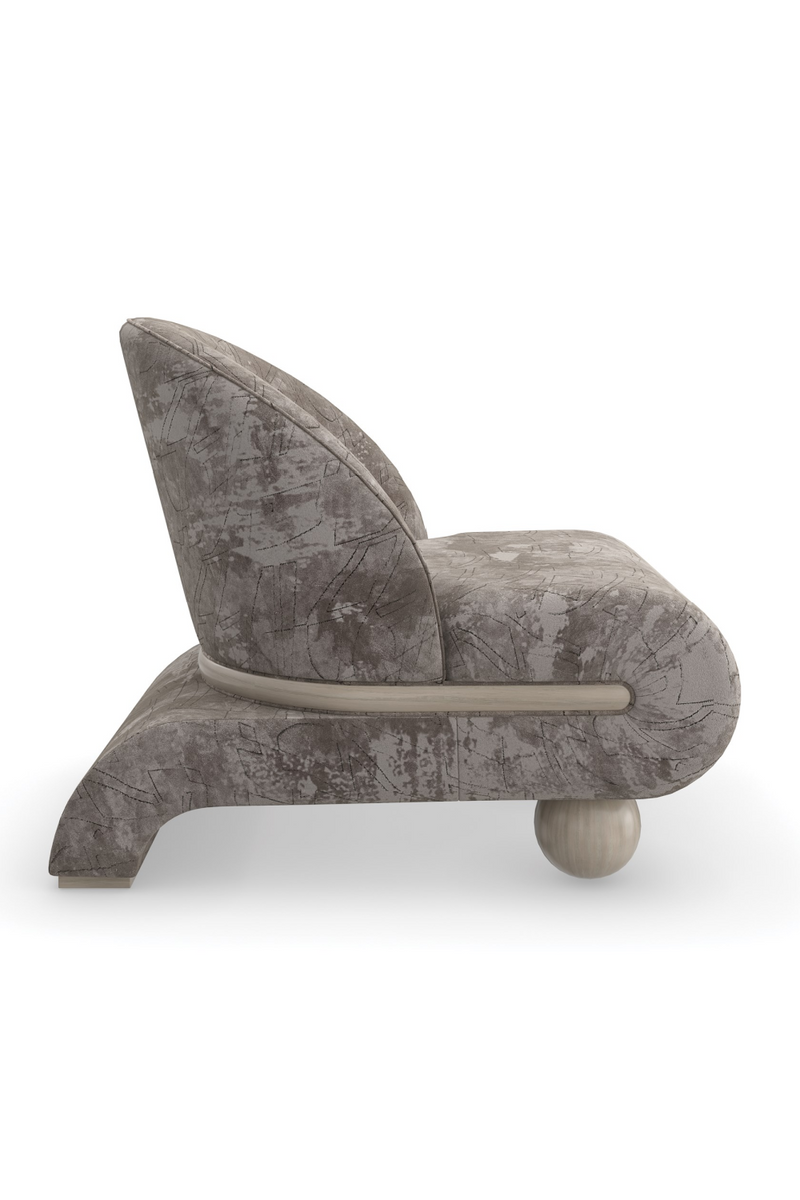 Chaise d’appoint en velours avec pieds en boule | Caracole Bora Bora | OROA.fr