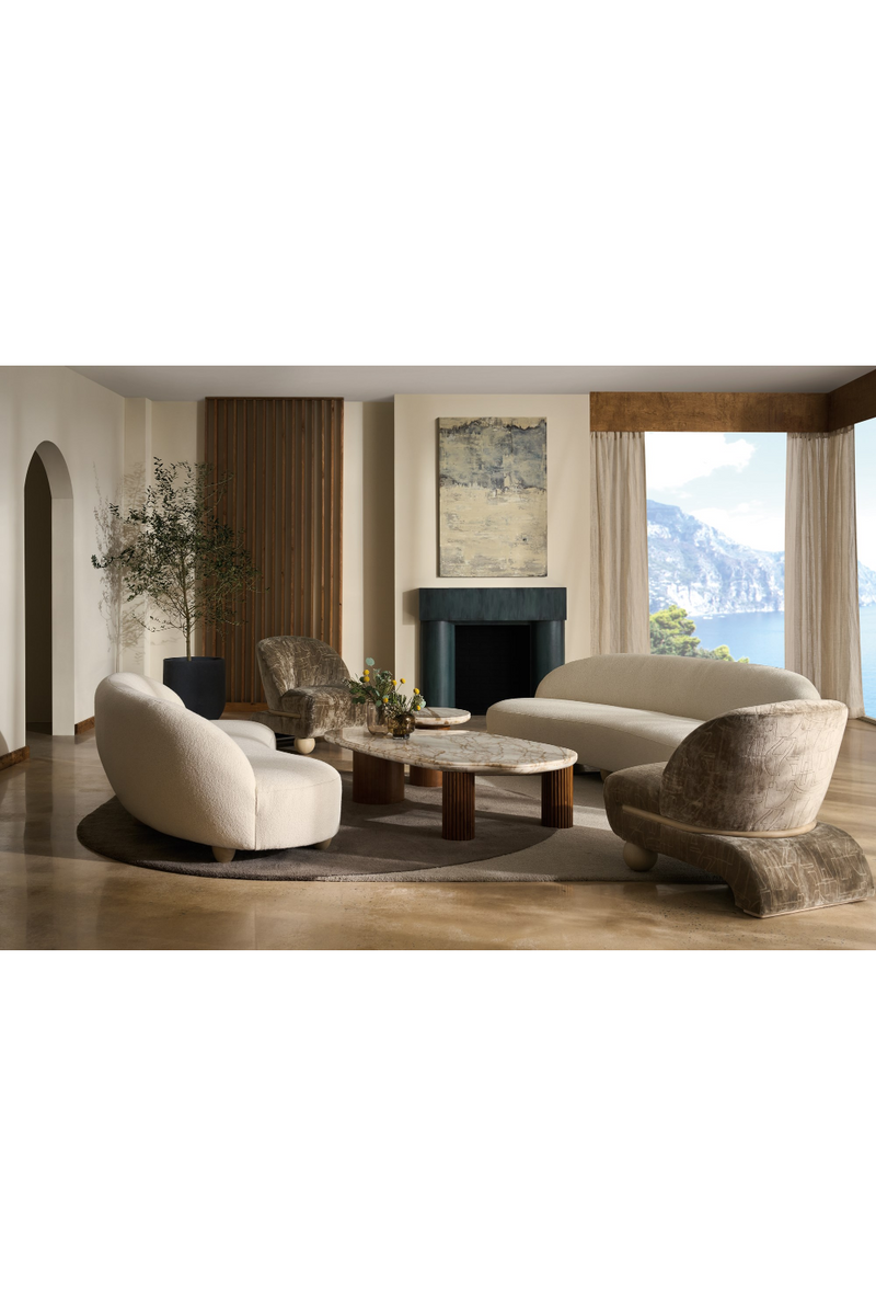 Chaise d’appoint en velours avec pieds en boule | Caracole Bora Bora | OROA.fr