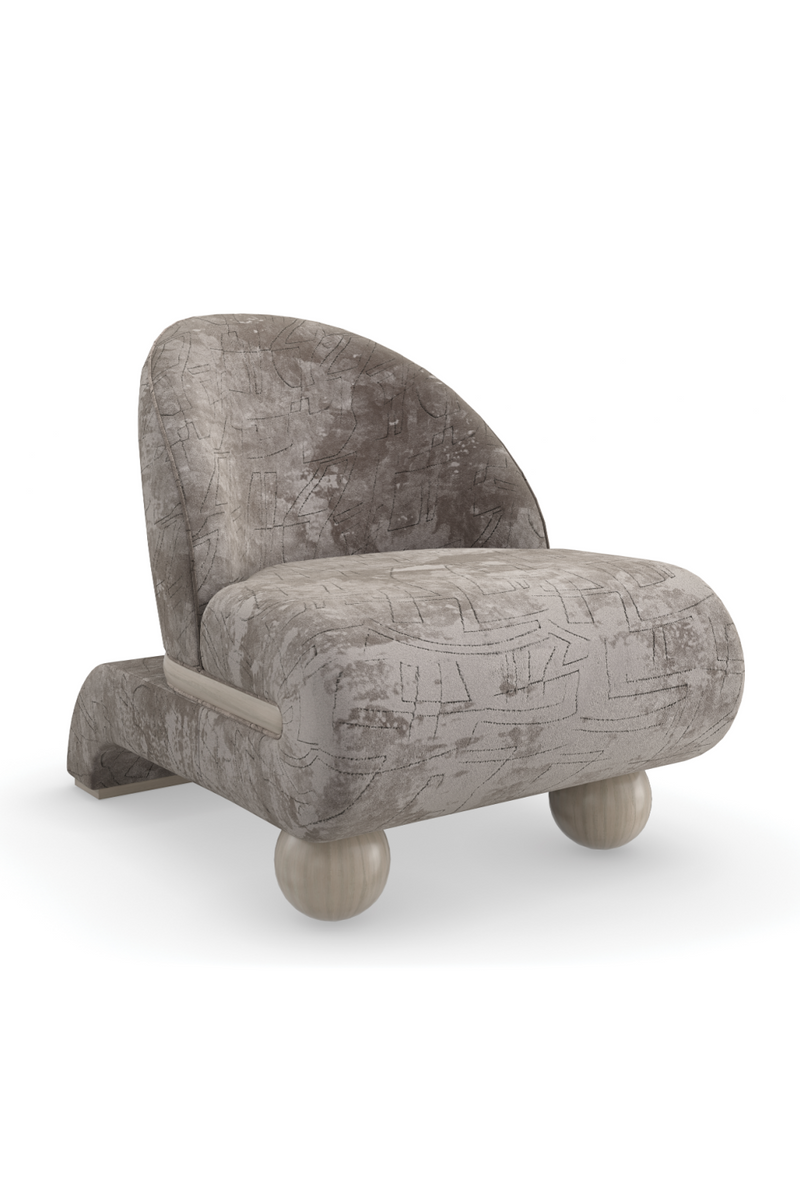 Chaise d’appoint en velours avec pieds en boule | Caracole Bora Bora | OROA.fr