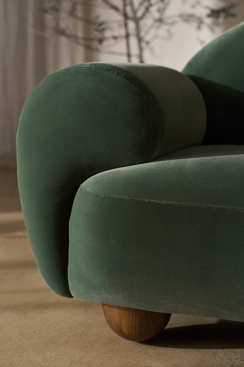 Méridienne en velours vert | Caracole Cypress | OROA.fr