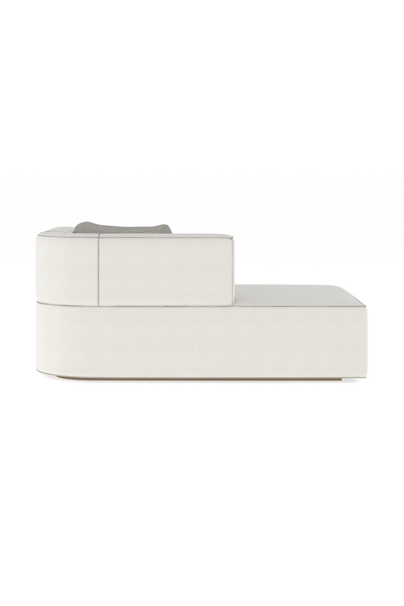 Chaise Longue en Bouclé Blanc | Caracole Marbella | Oroa.fr
