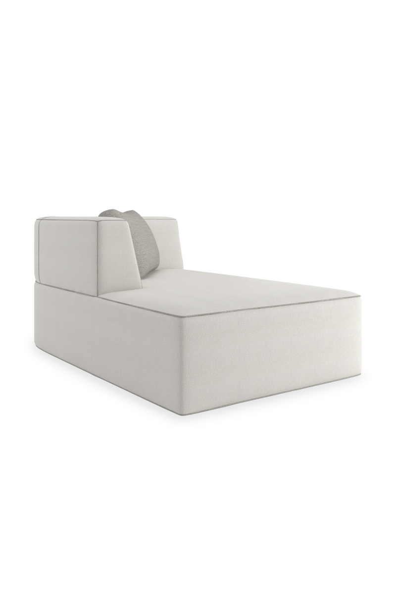 Chaise Longue en Bouclé Blanc | Caracole Marbella | Oroa.fr