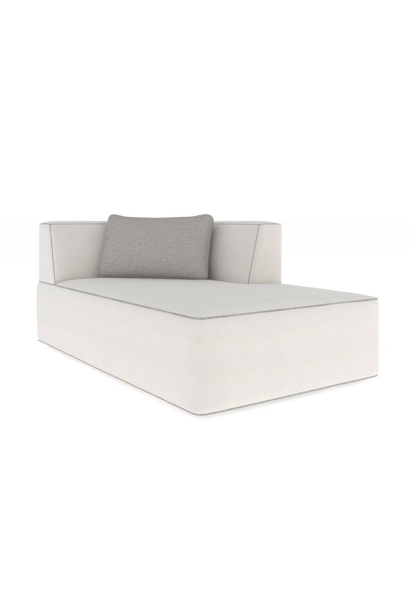 Chaise Longue en Bouclé Blanc | Caracole Marbella | Oroa.fr