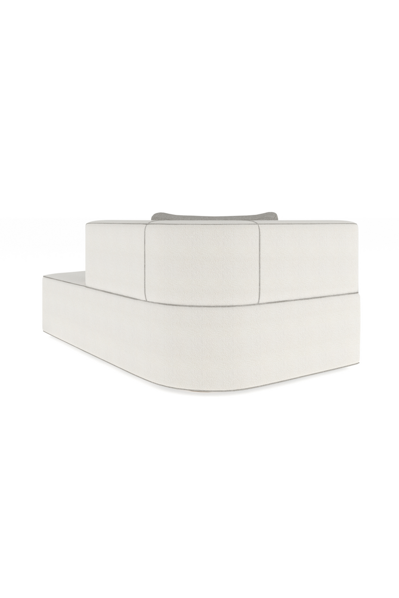 Chaise Longue en Bouclé Blanc | Caracole Marbella | Oroa.fr