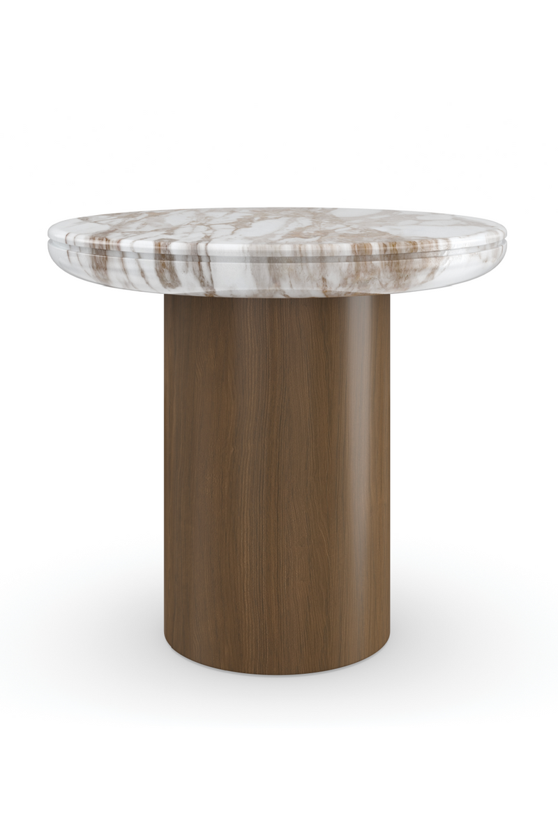 Table d’Appoint à Base Cylindrique en Noyer | Caracole Seychelles | OROA.fr