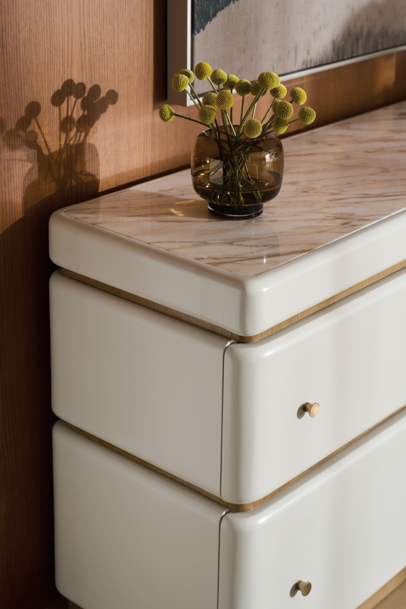 Commode Blanche à 4 Tiroirs | Caracole Milos | OROA.fr