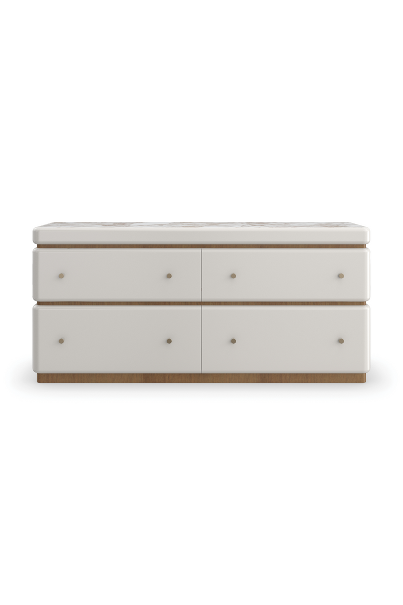 Commode Blanche à 4 Tiroirs | Caracole Milos | OROA.fr