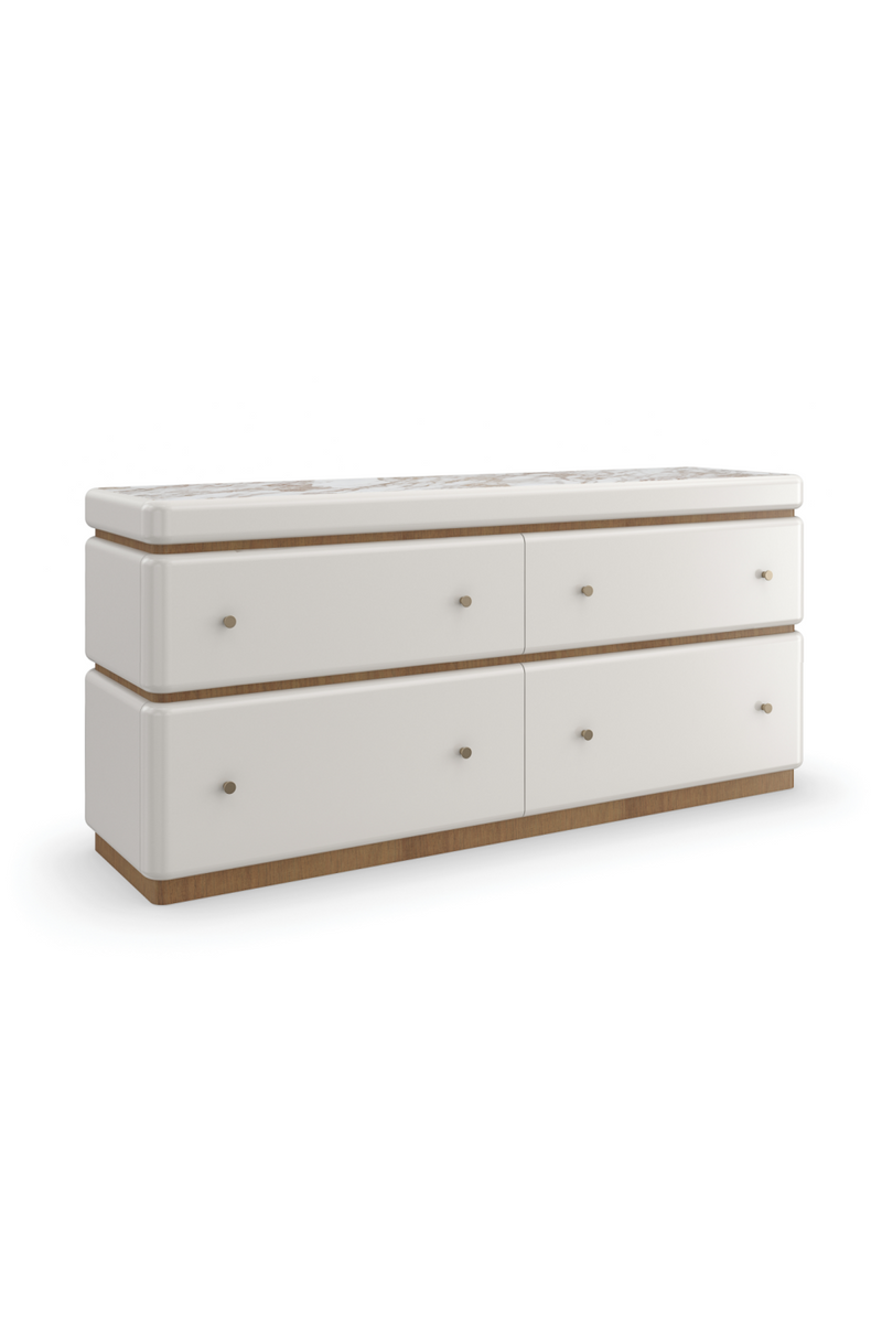 Commode Blanche à 4 Tiroirs | Caracole Milos | OROA.fr