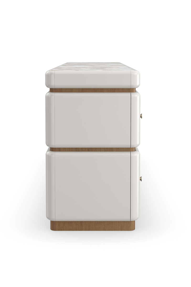 Commode Blanche à 4 Tiroirs | Caracole Milos | OROA.fr
