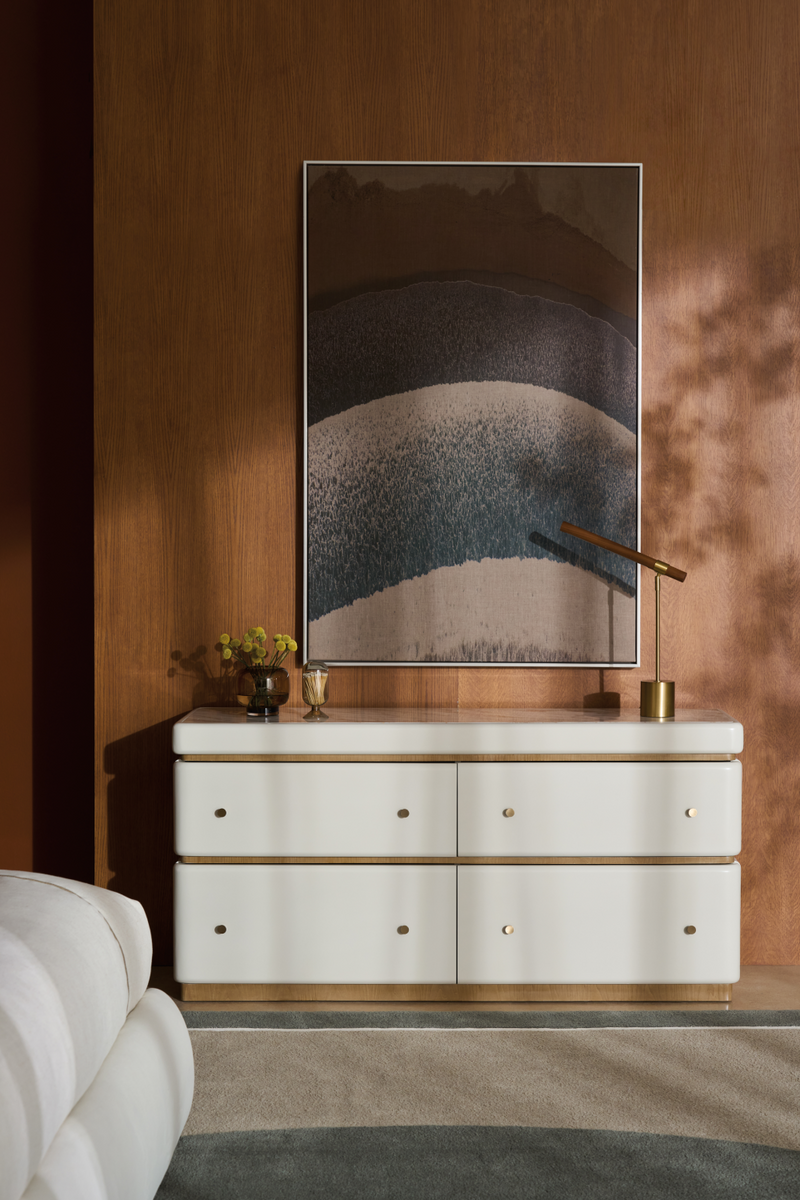 Commode Blanche à 4 Tiroirs | Caracole Milos | OROA.fr