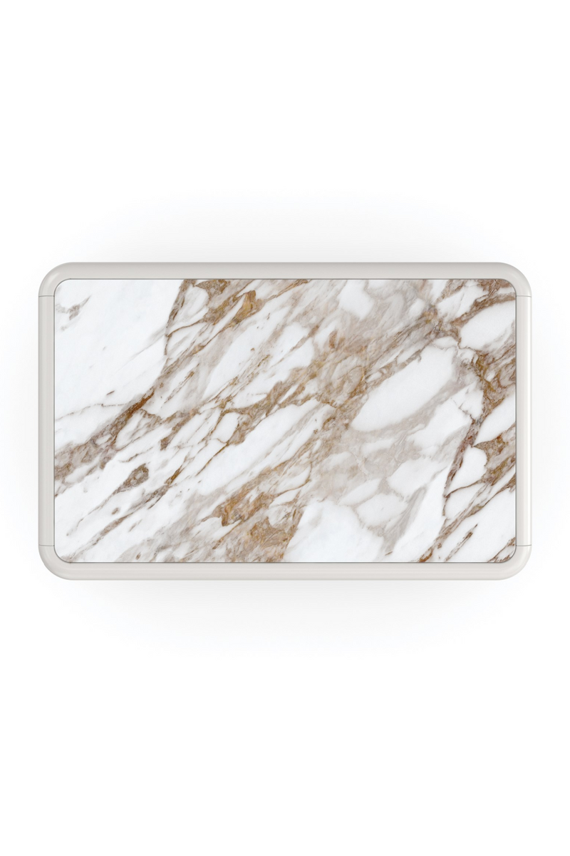 Table de chevet blanche à 2 tiroirs | Caracole Milos | OROA.fr
