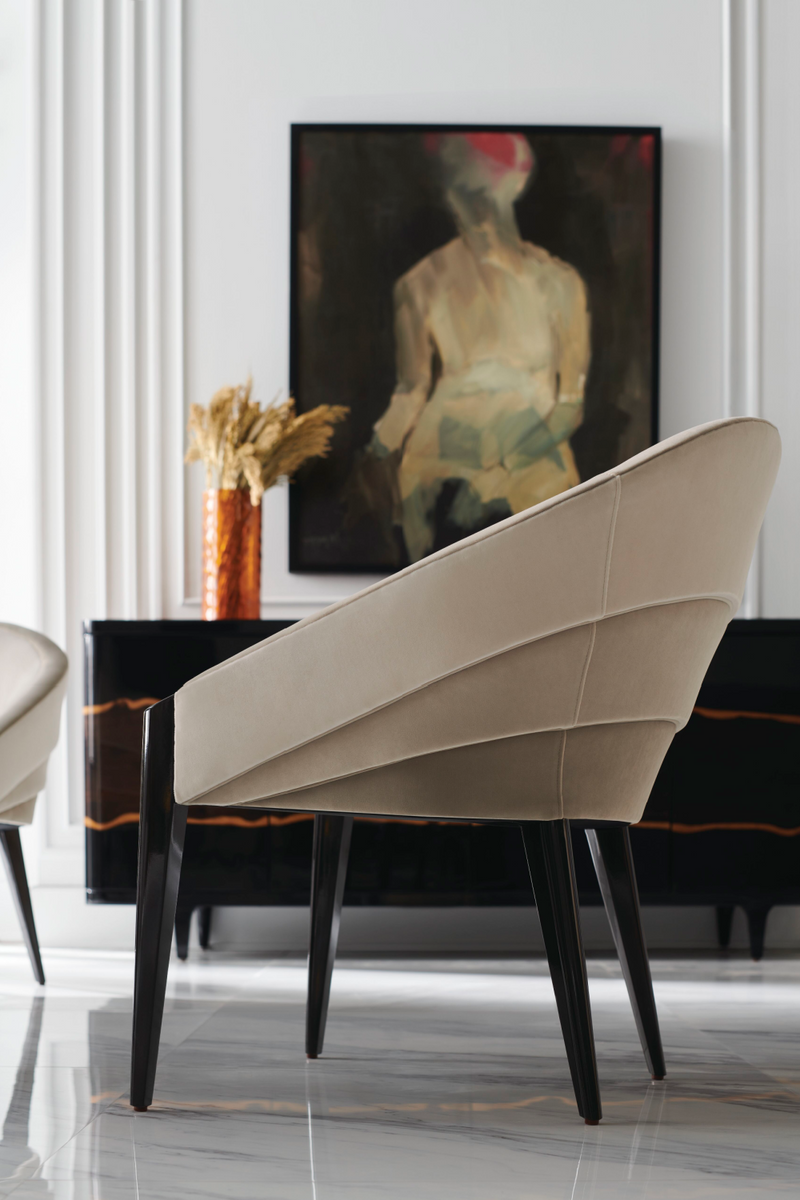 Fauteuil d’appoint moderne en velours | Caracole À Tous Les Niveaux | OROA.fr
