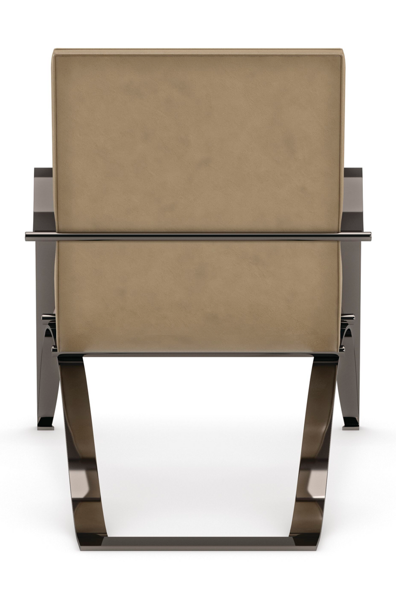 Fauteuil Lounge en Cuir Marron Clair | Caracole Opening Act | OROA.fr