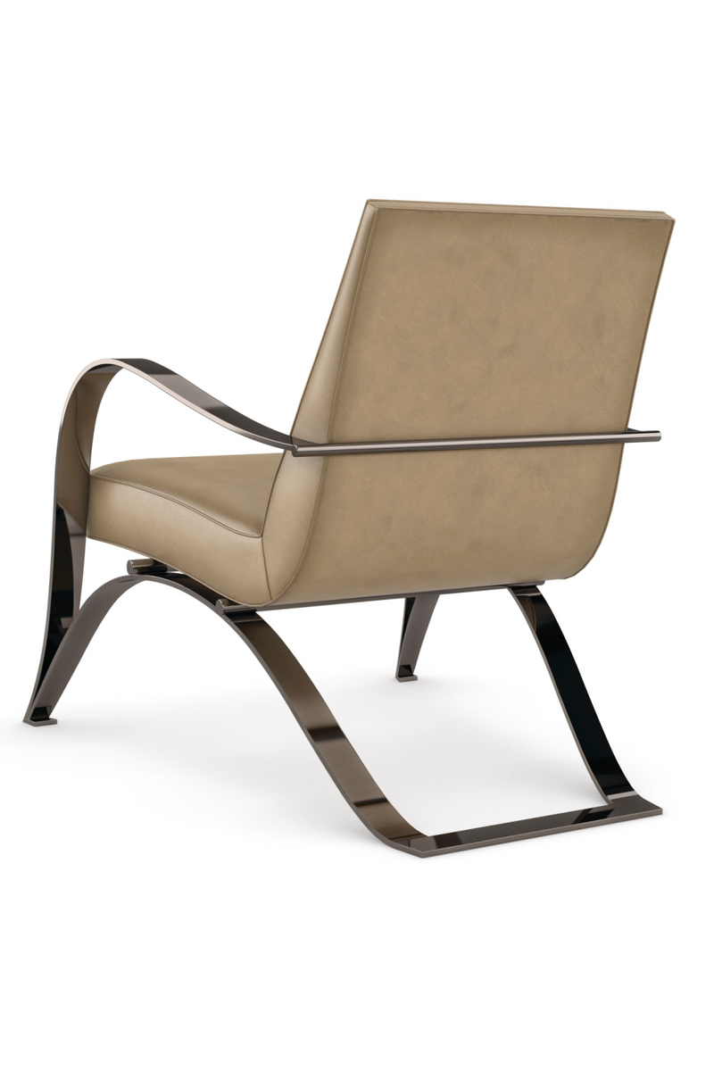 Fauteuil Lounge en Cuir Marron Clair | Caracole Opening Act | OROA.fr