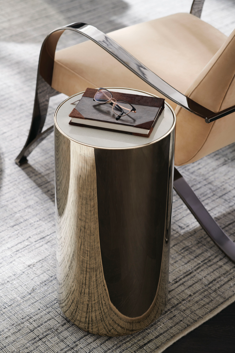 Fauteuil Lounge en Cuir Marron Clair | Caracole Opening Act | OROA.fr