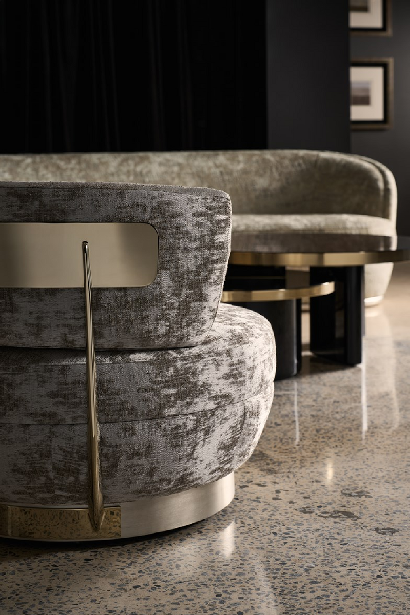 Fauteuil lounge pivotant en chenille | Caracole Celeste | OROA.fr