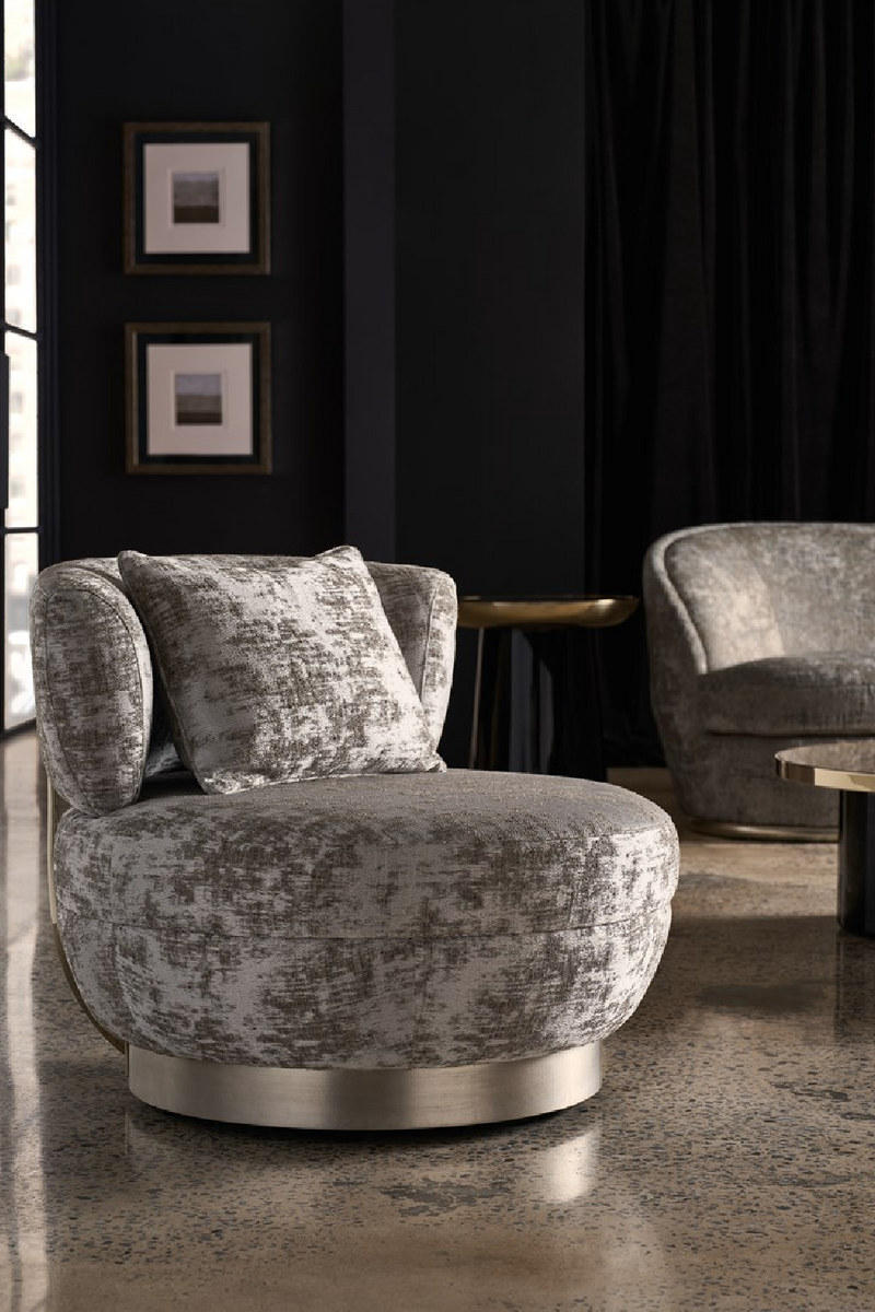 Fauteuil lounge pivotant en chenille | Caracole Celeste | OROA.fr