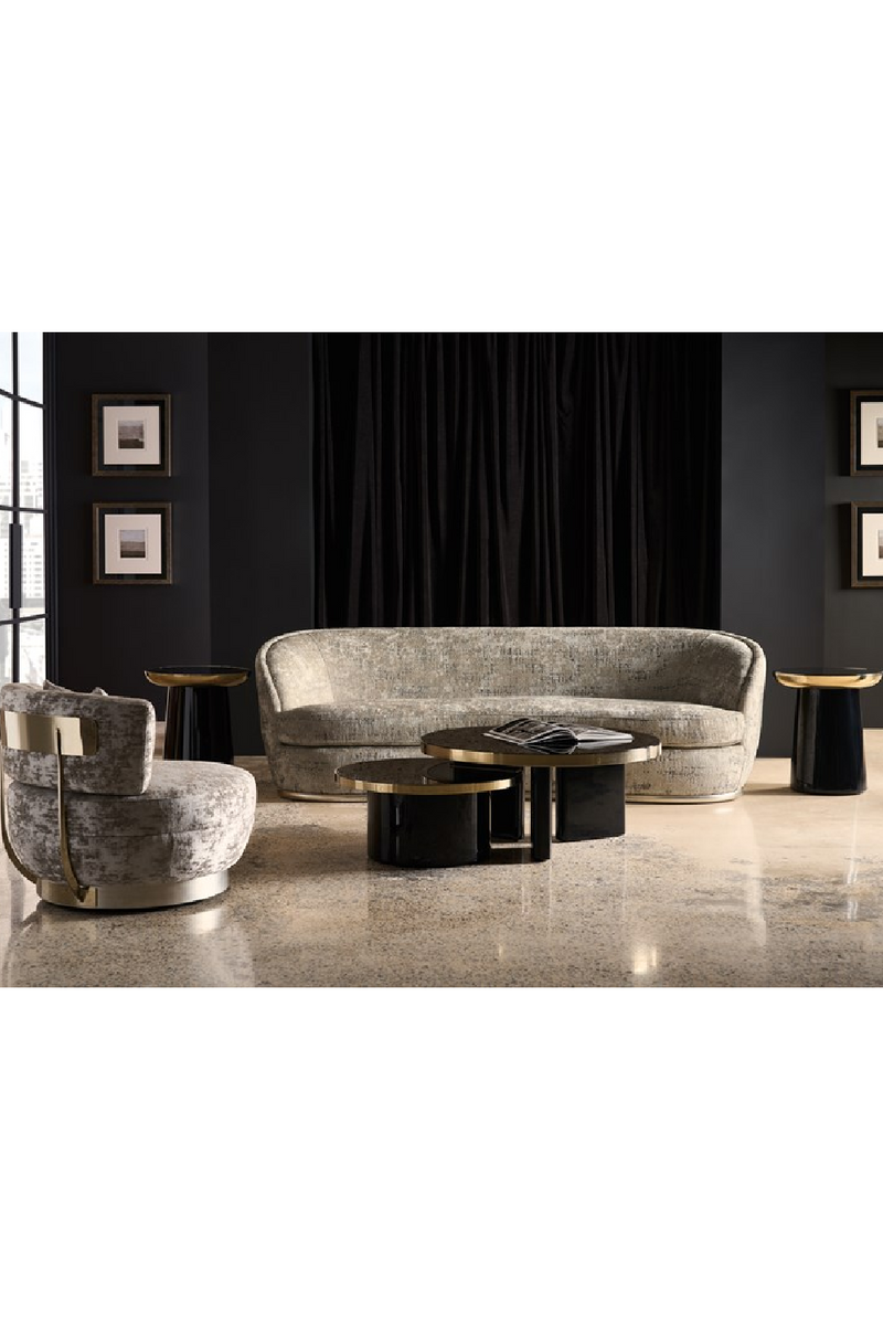 Fauteuil lounge pivotant en chenille | Caracole Celeste | OROA.fr