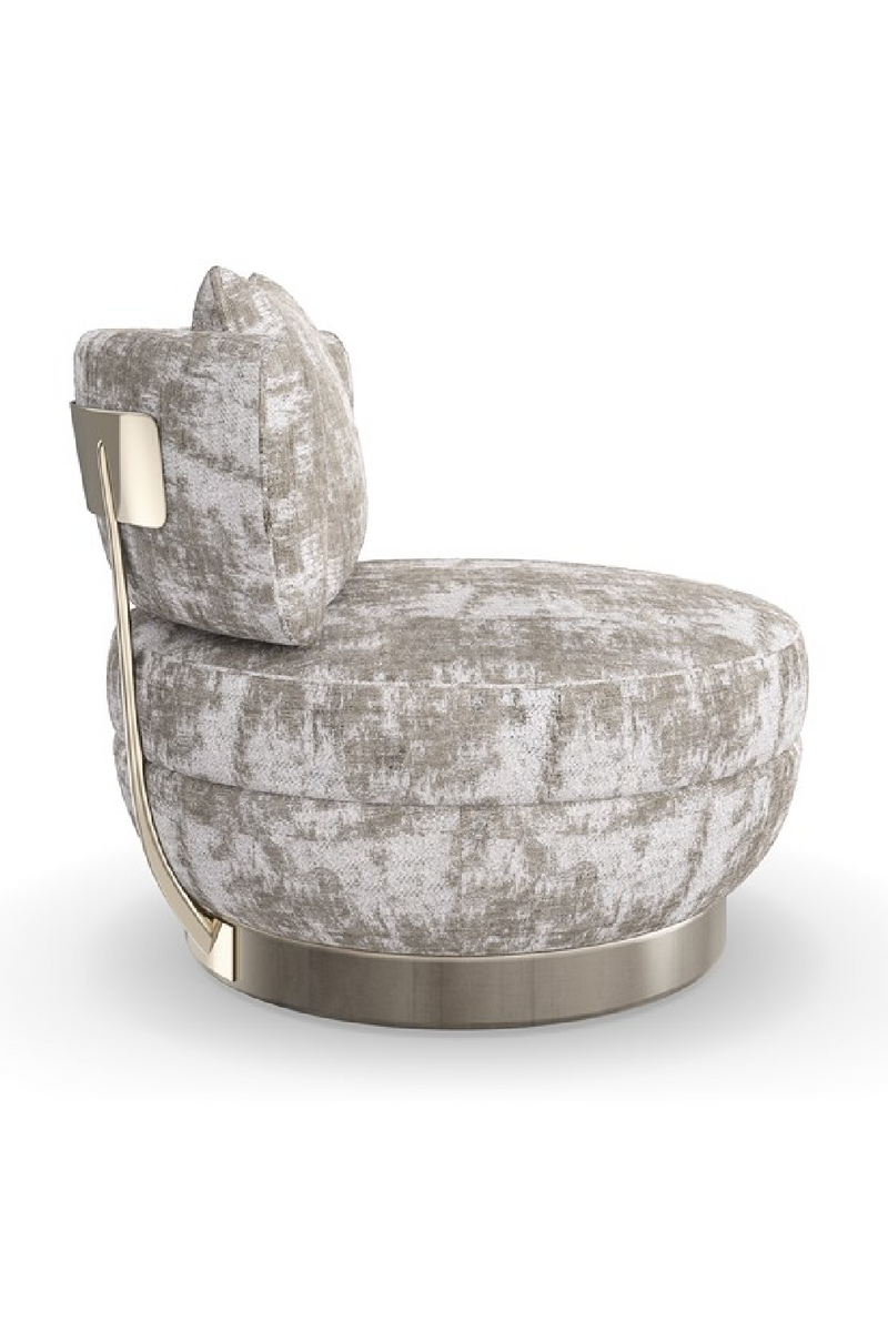 Fauteuil lounge pivotant en chenille | Caracole Celeste