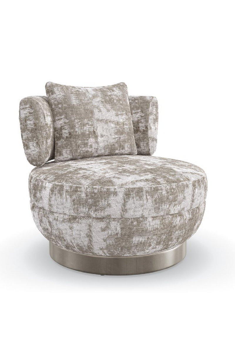 Fauteuil lounge pivotant en chenille | Caracole Celeste