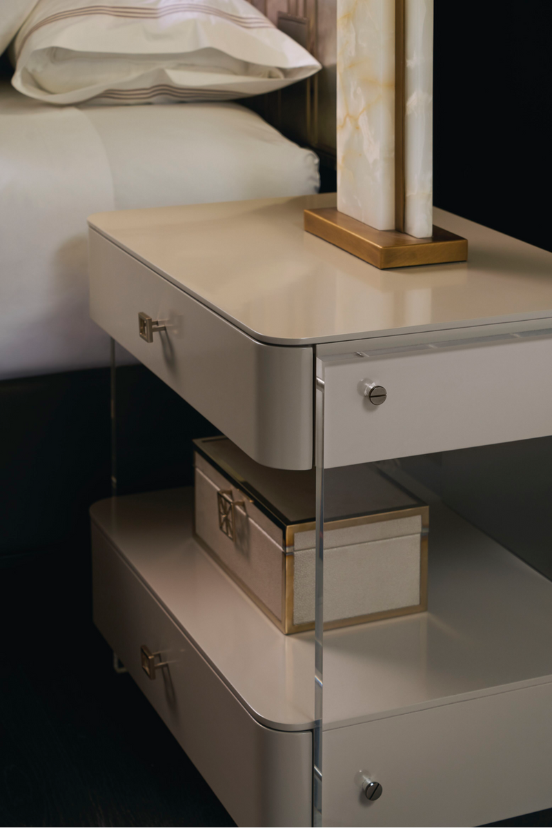 Table de chevet moderne grise | Caracole Opening Night | OROA.fr