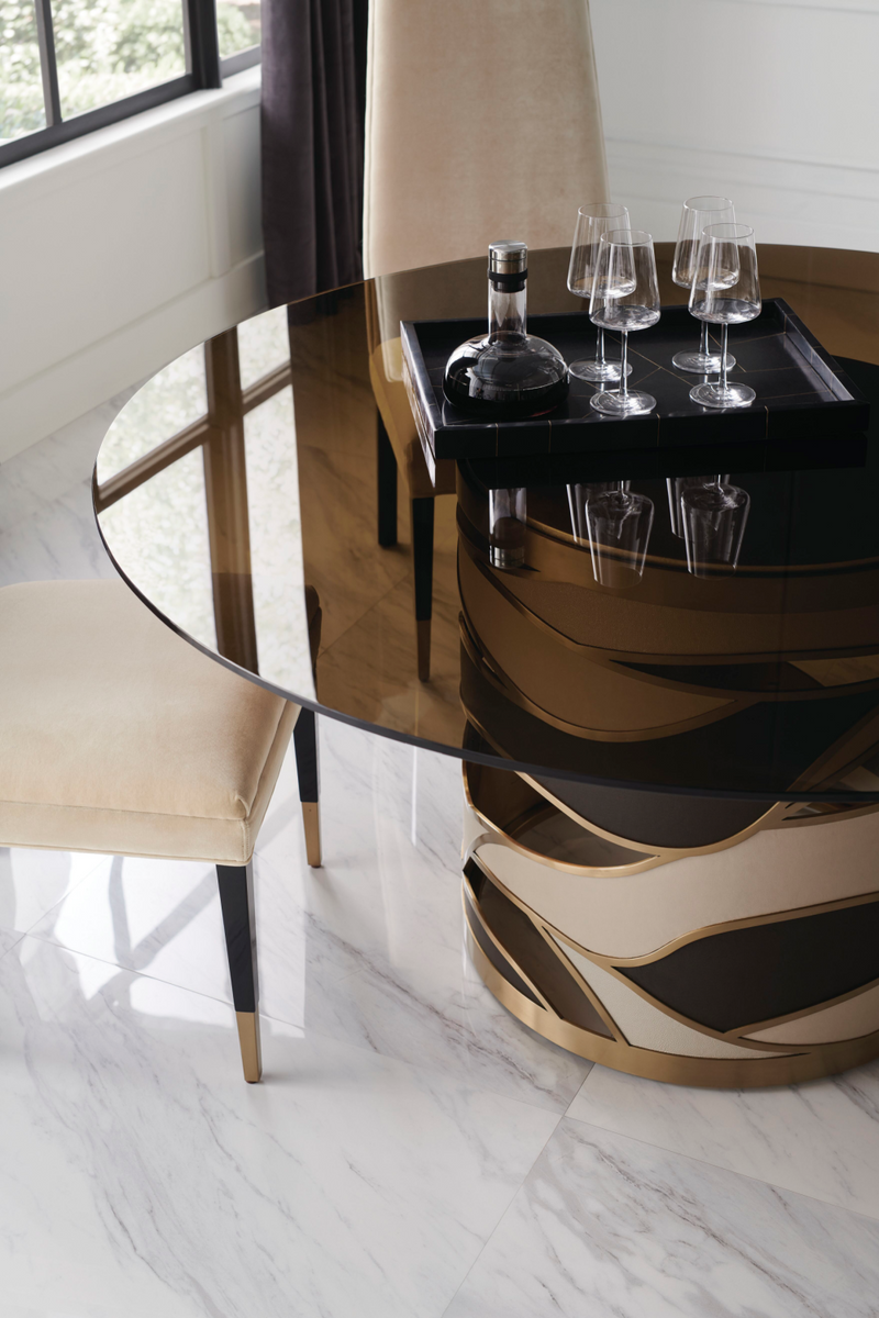 Chaise de Salle à Manger en Velours Crème | Caracole The Masters | OROA.fr