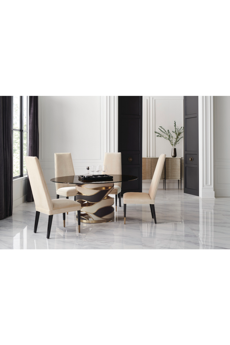 Chaise de Salle à Manger en Velours Crème | Caracole The Masters | OROA.fr