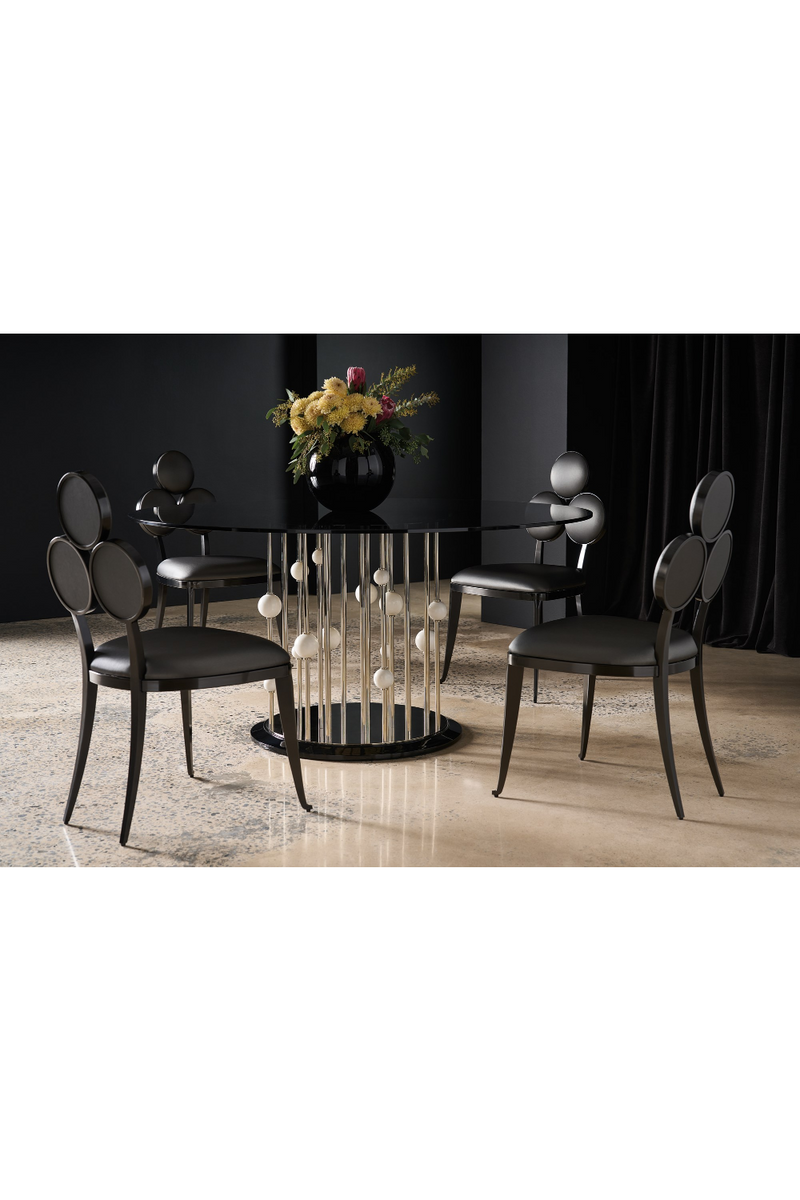 Chaises de salle à manger en vinyle métallisé (2) | Caracole Orion | OROA.fr