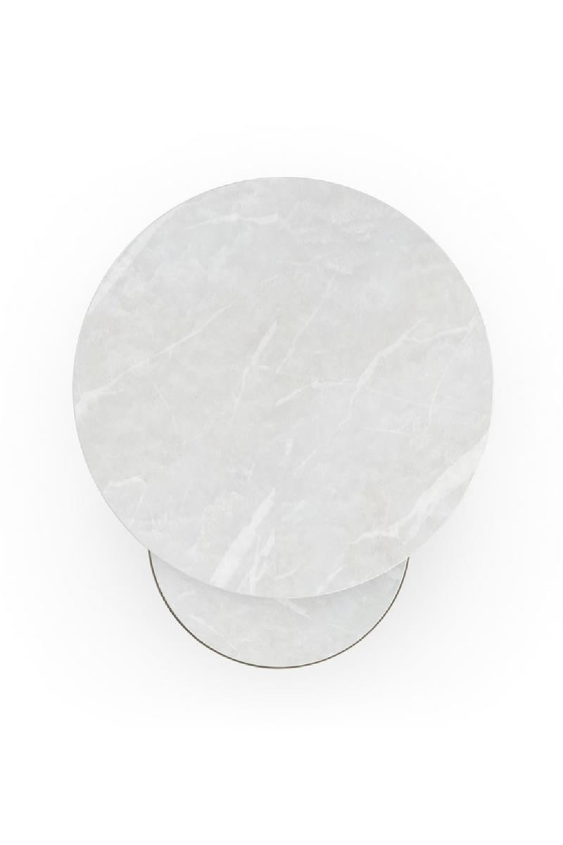 Table d’appoint gigogne en marbre blanc | Caracole Orbit | OROA.fr