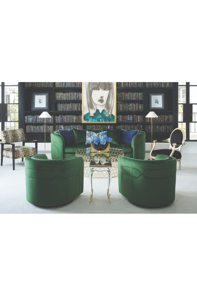 Table d'appoint en verre et marbre noir | Caracole Coquette | Meubleluxe.fr