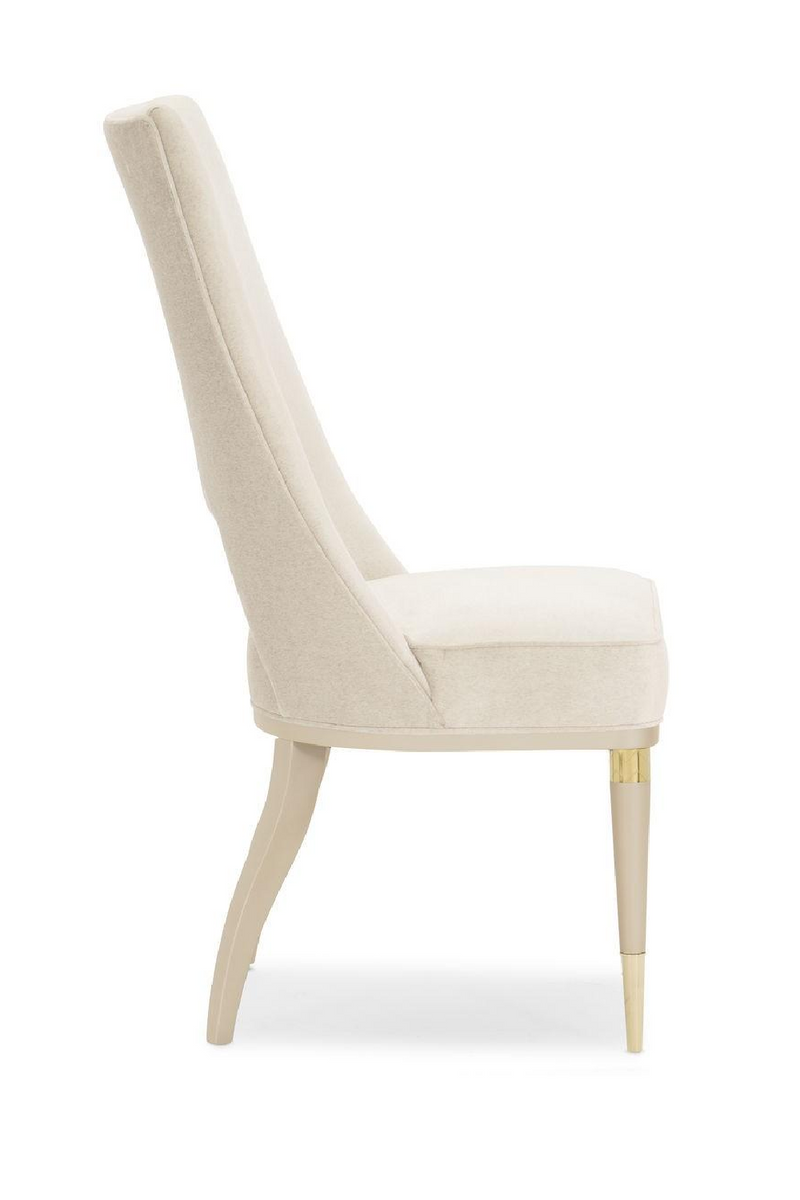 Chaise de salle à manger en tissu blanc écru | Caracole Honour | Meubleluxe.fr