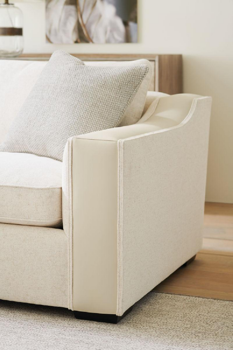 Canapé module d'angle gauche en tissu blanc écru | Caracole Back On | Meubleluxe.fr