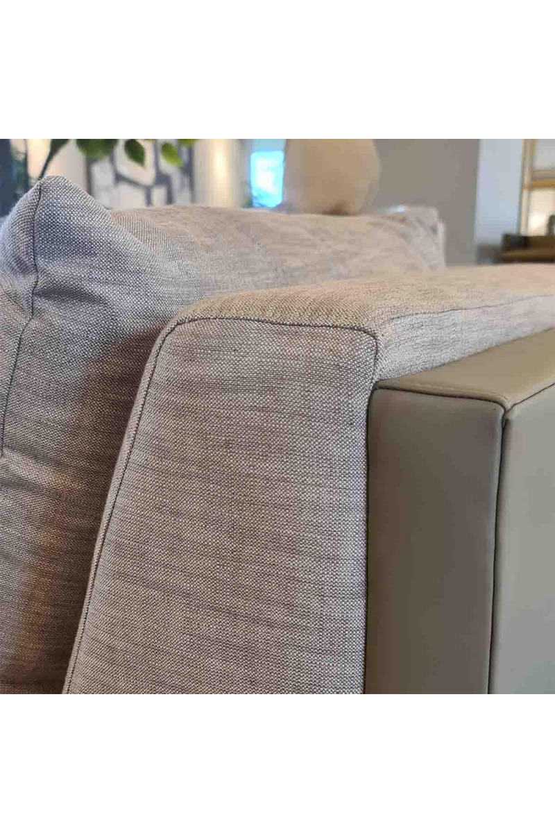 Canapé module d'angle gauche en tissu taupe | Caracole Archipelago | Meubleluxe.fr