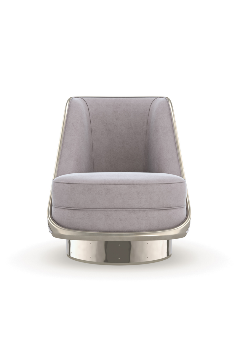 Chaise pivotante à dossier en velours | Caracole Go For A Spin | OROA.fr