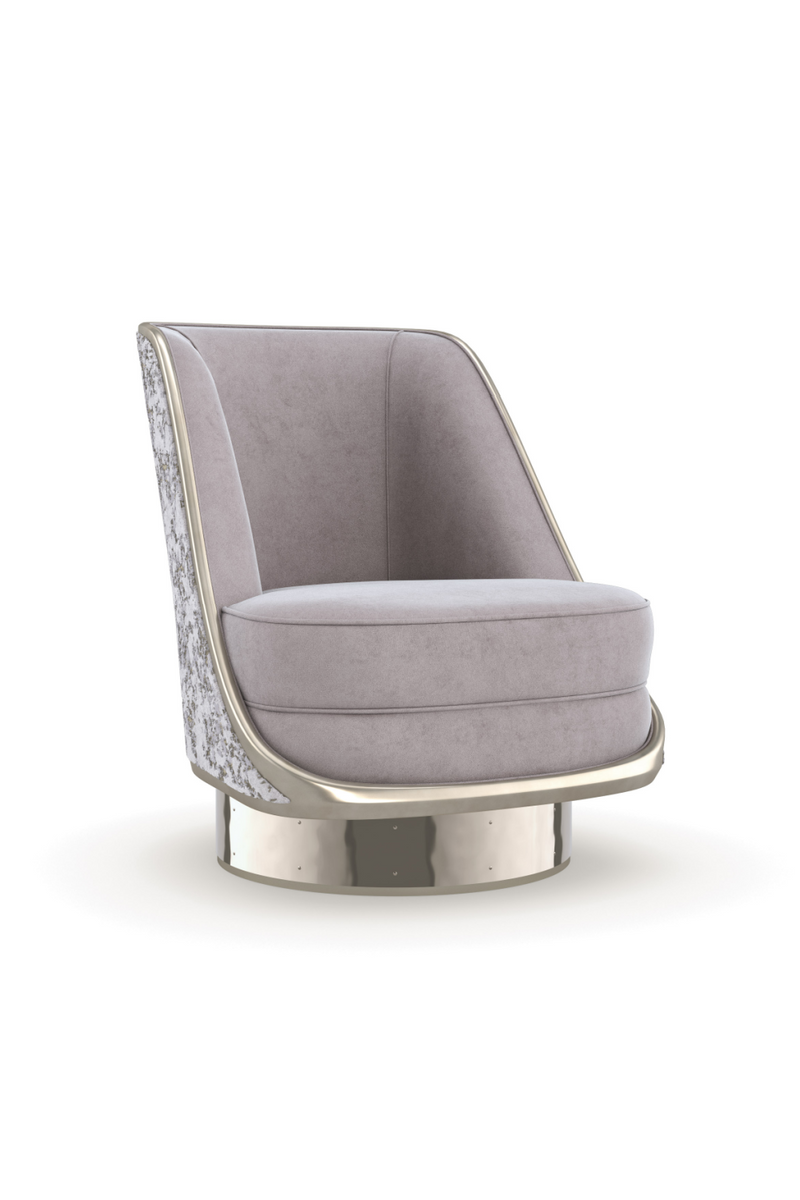 Chaise pivotante à dossier en velours | Caracole Go For A Spin | OROA.fr