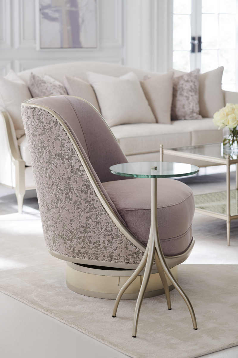 Chaise pivotante à dossier en velours | Caracole Go For A Spin | OROA.fr