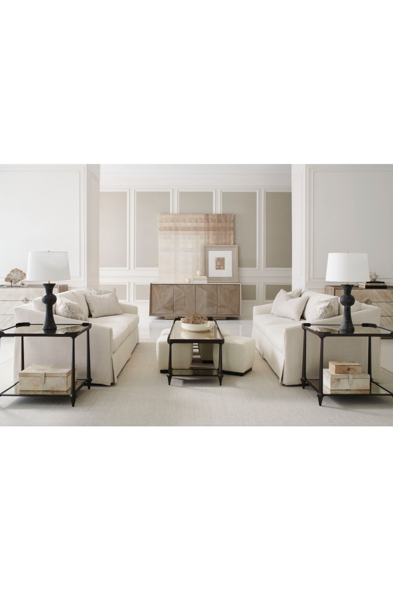 Pouf Carré Blanc | Caracole Marshmallow | OROA.fr