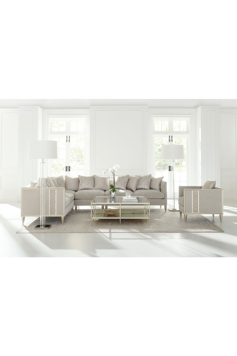 Canapé d’angle moderne taupe | Caracole Fret Knot | OROA.fr