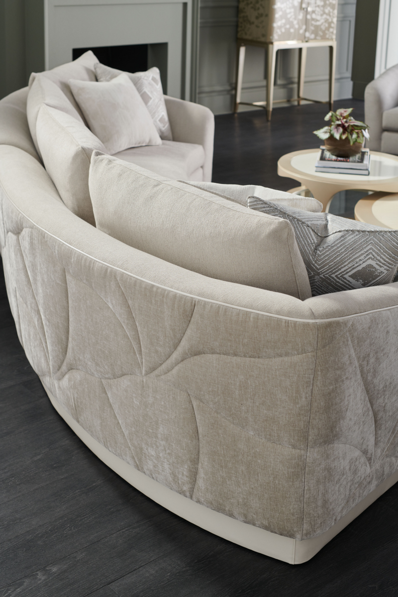 Canapé Courbé Matelassé Gris | Caracole Fanciful | OROA.fr