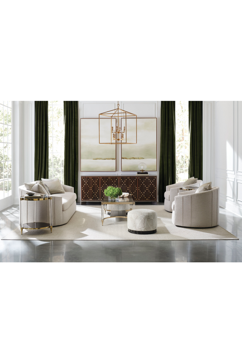 Fauteuil pivotant gris arrondi | Caracole You Complete Me | OROA.fr