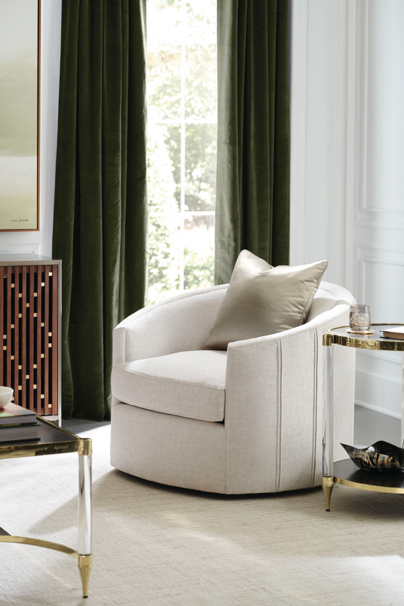 Fauteuil pivotant gris arrondi | Caracole You Complete Me | OROA.fr