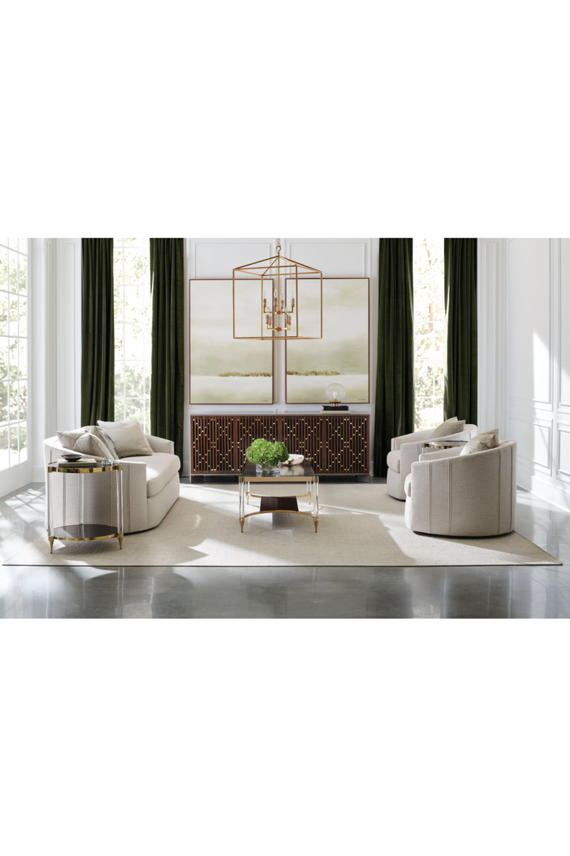 Fauteuil pivotant gris arrondi | Caracole You Complete Me | OROA.fr