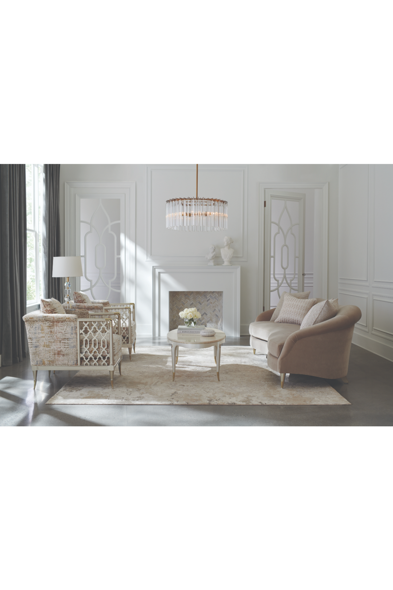 Fauteuil de salon en velours à treillis | Caracole Lattice Entertain You | OROA.fr
