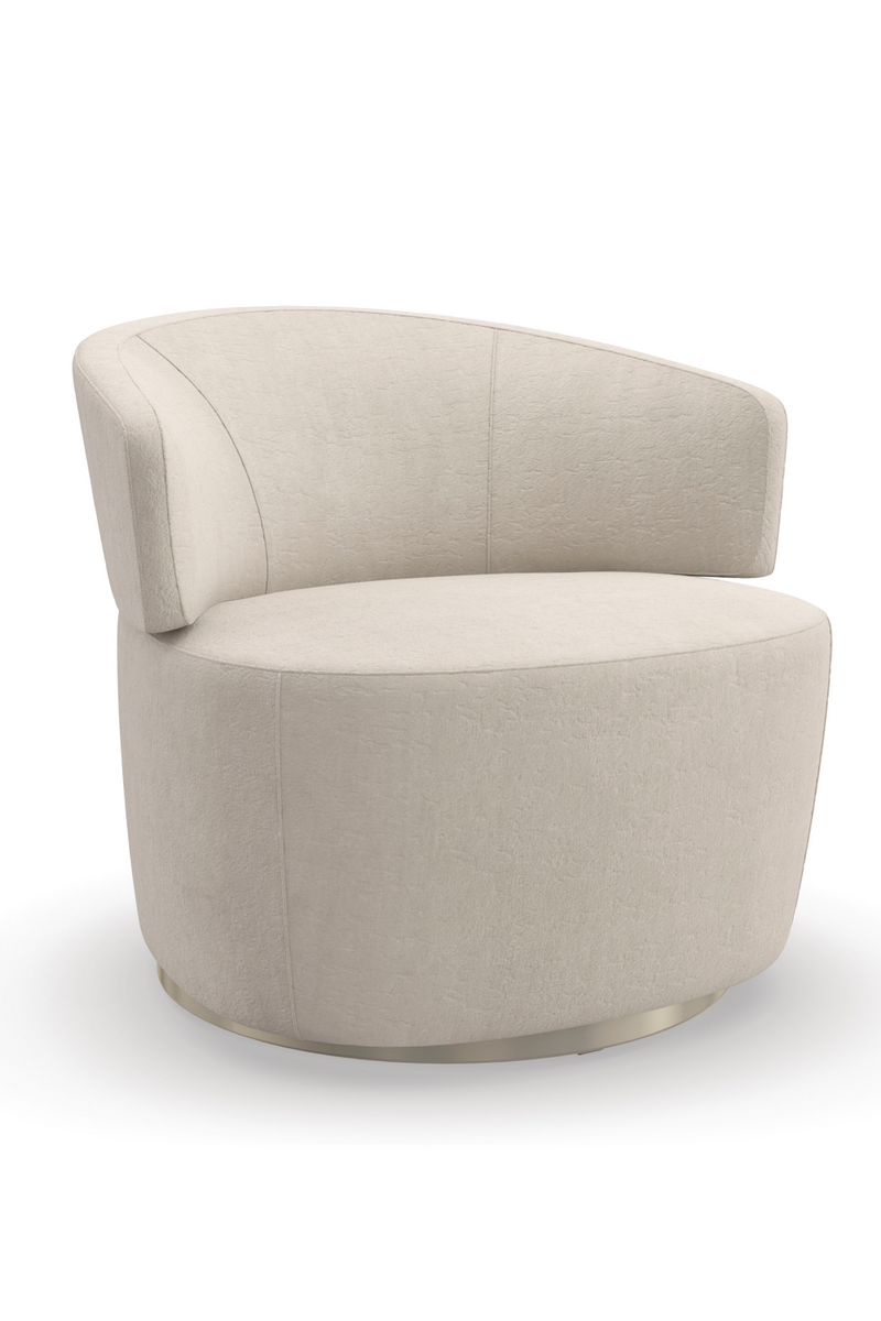Fauteuil pivotant en velours crème | Caracole Olympia | OROA.fr