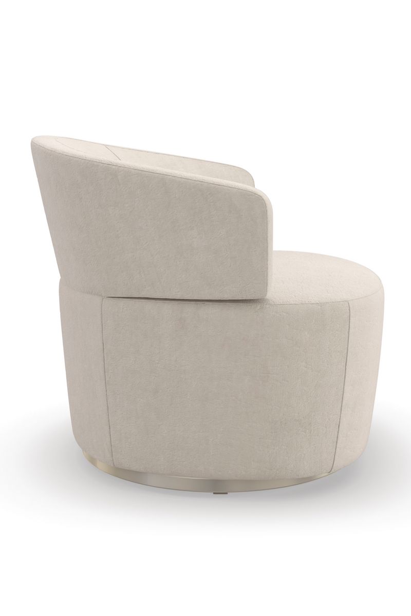 Fauteuil pivotant en velours crème | Caracole Olympia | OROA.fr