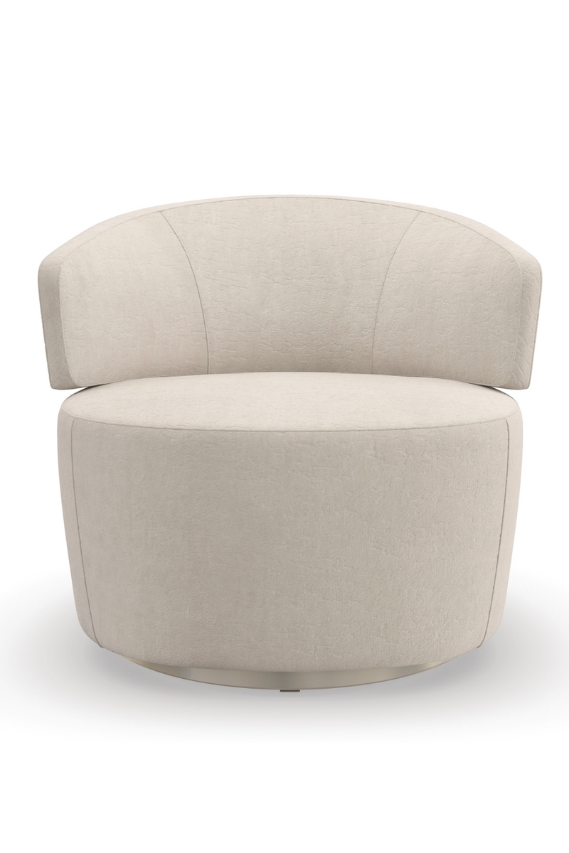 Fauteuil pivotant en velours crème | Caracole Olympia | OROA.fr