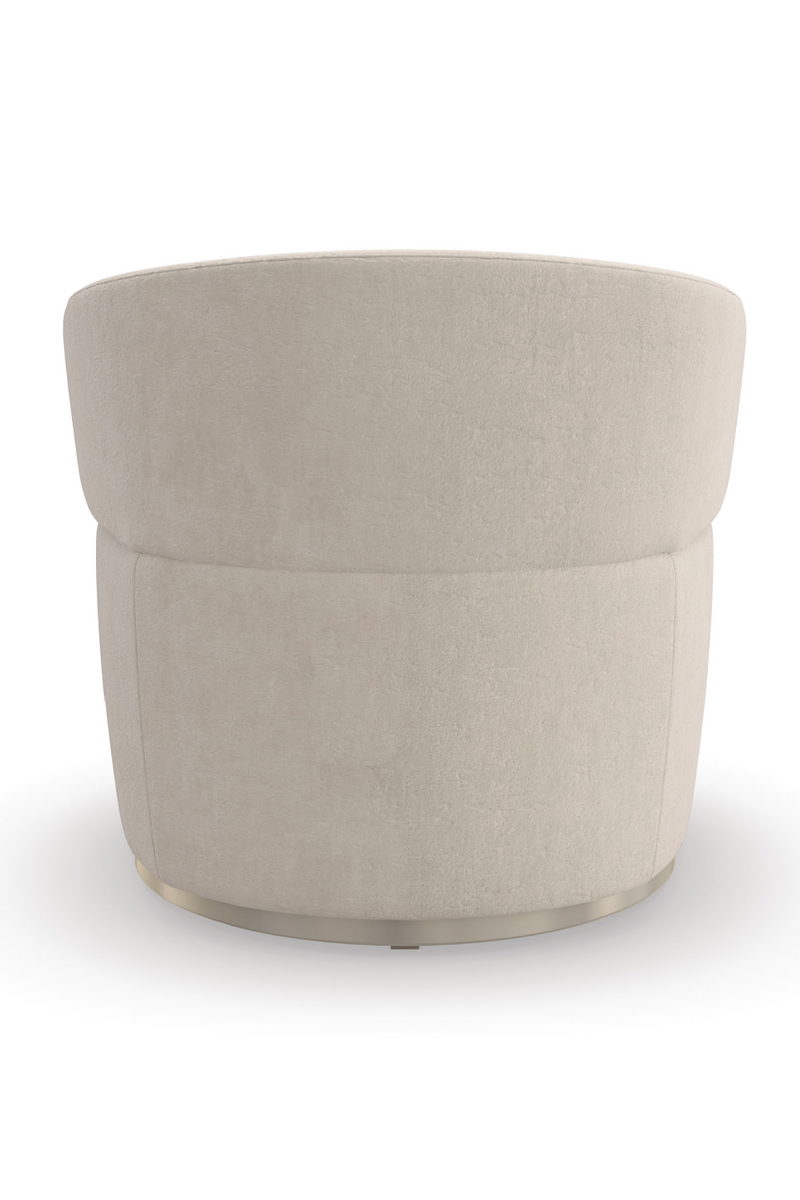 Fauteuil pivotant en velours crème | Caracole Olympia | OROA.fr