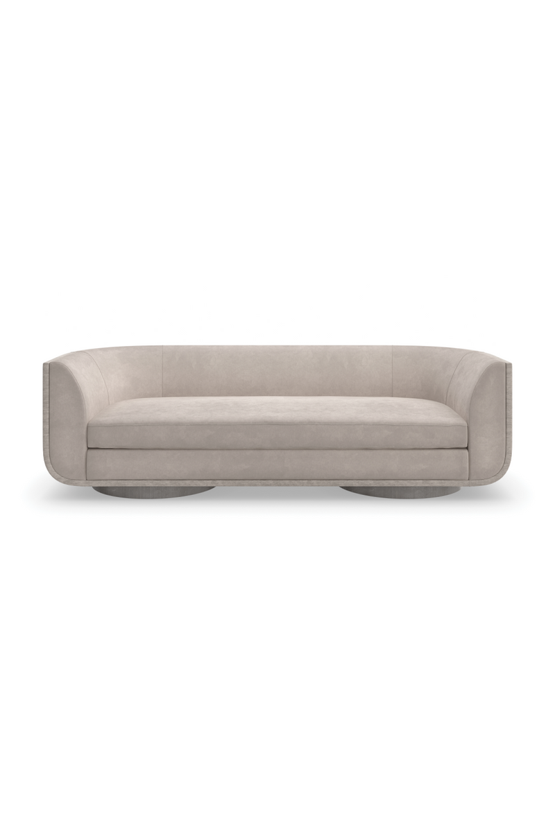 Canapé Courbé en Velours Taupe | Caracole Clipper | OROA.fr